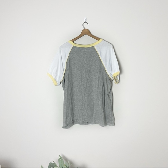[Torrid] Women's Gray, White & Yellow Short Sleeve Baseball Style T-shirt - Picture 4 of 5
